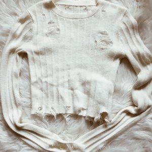 Ripped Cropped Sweater ☺︎
